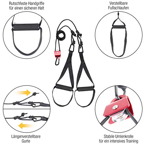 High Pulse Entrenamiento Suspension (7 piezas) – Kit fitness + polea, anclaje para puerta, fijación para pared, póster, cartel para puerta, funda y banda de resistencia High Pulse Entrenamiento Suspension (7 piezas) – Kit fitness + polea, anclaje para puerta, fijación para pared, póster, cartel para puerta, funda y banda de resistencia
