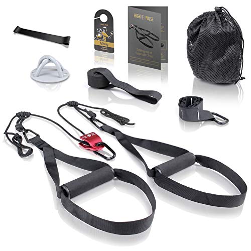 High Pulse Entrenamiento Suspension (7 piezas) – Kit fitness + polea, anclaje para puerta, fijación para pared, póster, cartel para puerta, funda y banda de resistencia High Pulse Entrenamiento Suspension (7 piezas) – Kit fitness + polea, anclaje para puerta, fijación para pared, póster, cartel para puerta, funda y banda de resistencia