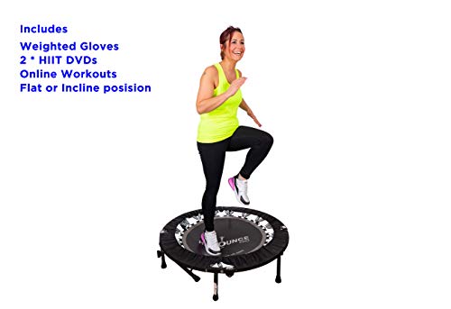 Hiit Bounce Pro Mini Cama Elástica Plegable con Inclinación AjustableIncluye DVD con Una Compilación de Rebotes de alta Energía y Entrenamiento de Inclinación Trampolines Fitness Peso máximo 140 kg