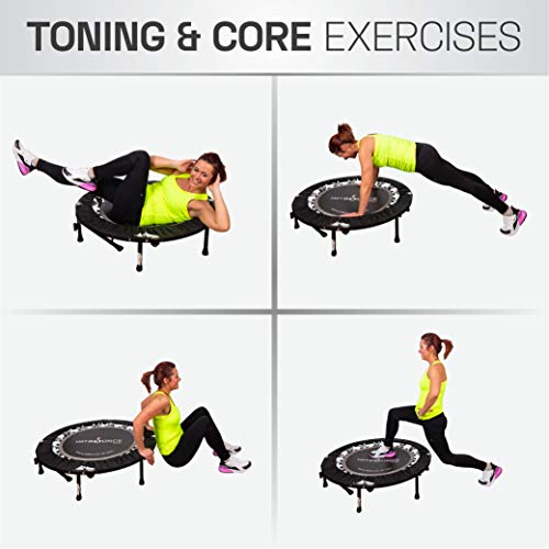 Hiit Bounce Pro Mini Cama Elástica Plegable con Inclinación AjustableIncluye DVD con Una Compilación de Rebotes de alta Energía y Entrenamiento de Inclinación Trampolines Fitness Peso máximo 140 kg