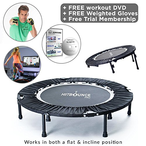Hiit Bounce Pro Mini Cama Elástica Plegable con Inclinación AjustableIncluye DVD con Una Compilación de Rebotes de alta Energía y Entrenamiento de Inclinación Trampolines Fitness Peso máximo 140 kg Hiit Bounce Pro Mini Cama Elástica Plegable con Inclinación AjustableIncluye DVD con Una Compilación de Rebotes de alta Energía y Entrenamiento de Inclinación Trampolines Fitness Peso máximo 140 kg