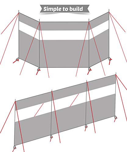 HIKEMAN Pantalla Solar al Aire Libre del Refugio del Viento Que acampa del día de Fiesta de la Playa de la protección contra el Viento de 4 Polos con la Ventana Superior (Rojo)