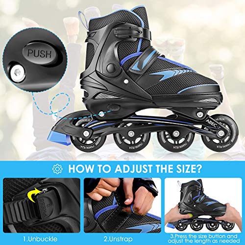 Hikole Patines en Linea para Adultos y Adolescentes Tamaño Ajustable (35-43) Patines para Hombres y Mujeres Patines de Ruedas Transpirables y Cómodos Hikole Patines en Linea para Adultos y Adolescentes Tamaño Ajustable (35-43) Patines para Hombres y Mujeres Patines de Ruedas Transpirables y Cómodos