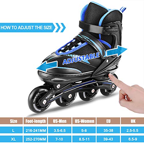 Hikole Patines en Linea para Adultos y Adolescentes Tamaño Ajustable (35-43) Patines para Hombres y Mujeres Patines de Ruedas Transpirables y Cómodos Hikole Patines en Linea para Adultos y Adolescentes Tamaño Ajustable (35-43) Patines para Hombres y Mujeres Patines de Ruedas Transpirables y Cómodos