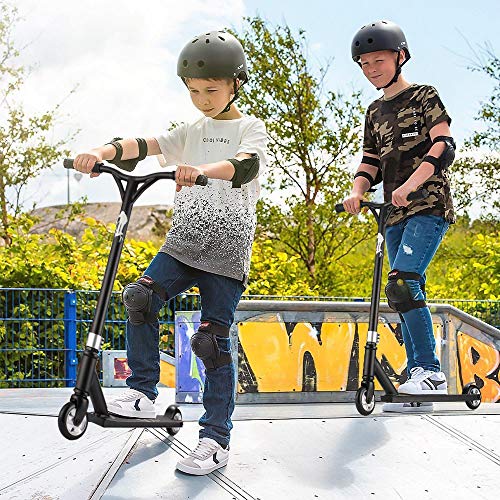 Hikole Patinete Freestyle para niños y Adolescentes – Patinete Pro Resistente a Las Acrobacias y Saltos, 100 kg de Carga, 80 cm de Altura (Negro-4)
