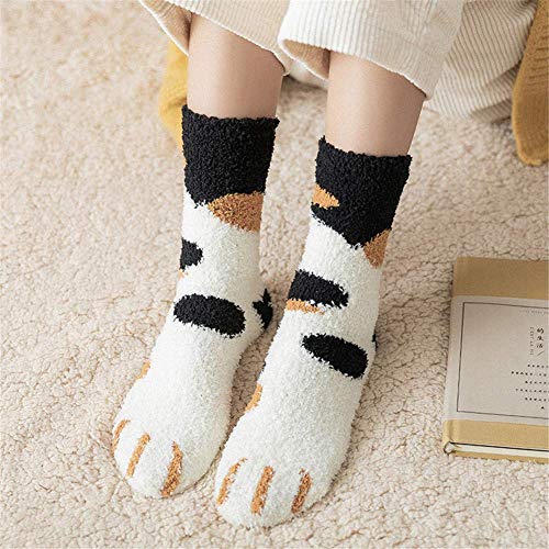 Hilareco Gato Calcetines,Calcetines Mujer Invierno,6 pares de garras de gato de invierno Calcetines gruesos y cálidos para dormir, calcetines de felpa de coral de felpa calcetines de tubo femeninos Hilareco Gato Calcetines,Calcetines Mujer Invierno,6 pares de garras de gato de invierno Calcetines gruesos y cálidos para dormir, calcetines de felpa de coral de felpa calcetines de tubo femeninos