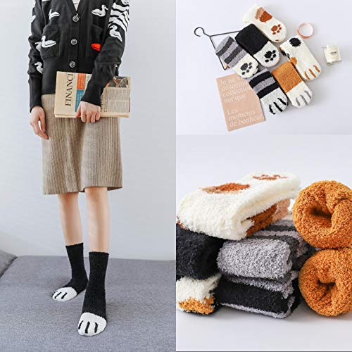 Hilareco Gato Calcetines,Calcetines Mujer Invierno,6 pares de garras de gato de invierno Calcetines gruesos y cálidos para dormir, calcetines de felpa de coral de felpa calcetines de tubo femeninos Hilareco Gato Calcetines,Calcetines Mujer Invierno,6 pares de garras de gato de invierno Calcetines gruesos y cálidos para dormir, calcetines de felpa de coral de felpa calcetines de tubo femeninos