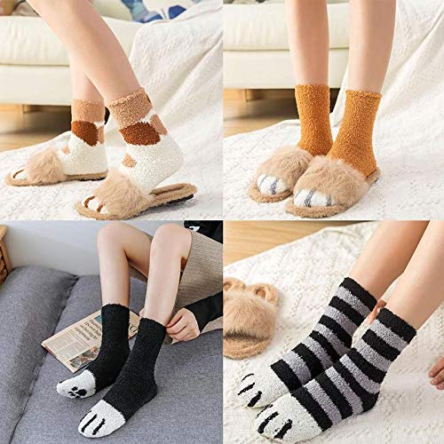 Hilareco Gato Calcetines,Calcetines Mujer Invierno,6 pares de garras de gato de invierno Calcetines gruesos y cálidos para dormir, calcetines de felpa de coral de felpa calcetines de tubo femeninos Hilareco Gato Calcetines,Calcetines Mujer Invierno,6 pares de garras de gato de invierno Calcetines gruesos y cálidos para dormir, calcetines de felpa de coral de felpa calcetines de tubo femeninos