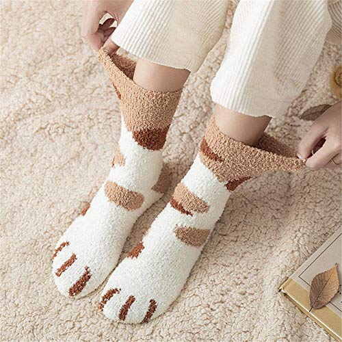 Hilareco Gato Calcetines,Calcetines Mujer Invierno,6 pares de garras de gato de invierno Calcetines gruesos y cálidos para dormir, calcetines de felpa de coral de felpa calcetines de tubo femeninos Hilareco Gato Calcetines,Calcetines Mujer Invierno,6 pares de garras de gato de invierno Calcetines gruesos y cálidos para dormir, calcetines de felpa de coral de felpa calcetines de tubo femeninos