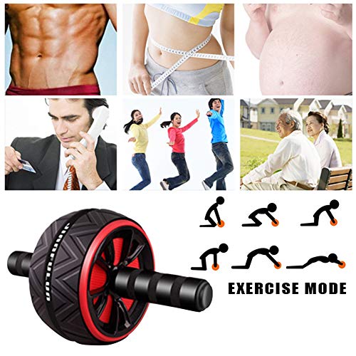 HilMe Rodillo abdominal, rueda de rodillo antideslizante, práctico equipo de entrenamiento para ejercicio, fitness, deportes al aire libre, artículos deportivos