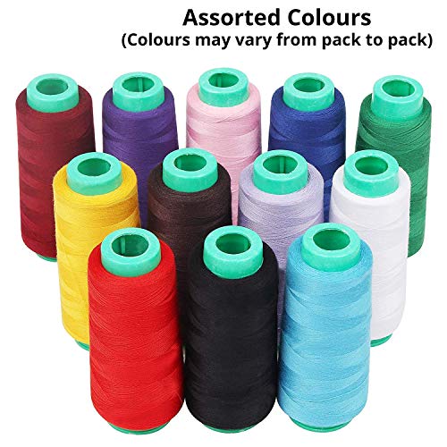 Hilo de Coser (12 Pzas) - Total Carrete 16459 Metri/18000 Yardas - Poliéster Overlock Coser Hilo Conos de en Colores Surtidos - Mano y Maquina Coser de Hilo para Punto de Cruz, Bordado Hilo de Coser (12 Pzas) - Total Carrete 16459 Metri/18000 Yardas - Poliéster Overlock Coser Hilo Conos de en Colores Surtidos - Mano y Maquina Coser de Hilo para Punto de Cruz, Bordado