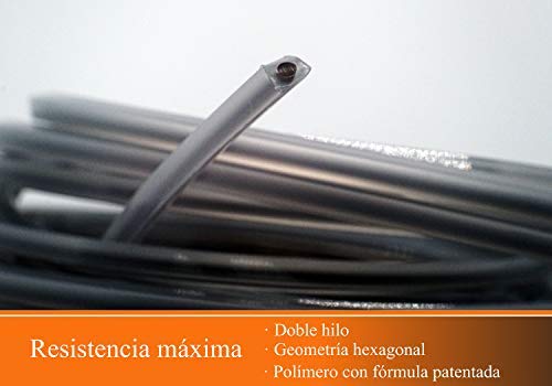 Hilo para desbrozadora - DOBLE - Cuadrado - 2,4mm - 67m - Calidad Ultra Professional - 2 hilos en 1- Embalaje Premium (2,4 mm x 67 m) Black Tornado Tools Hilo para desbrozadora - DOBLE - Cuadrado - 2,4mm - 67m - Calidad Ultra Professional - 2 hilos en 1- Embalaje Premium (2,4 mm x 67 m) Black Tornado Tools