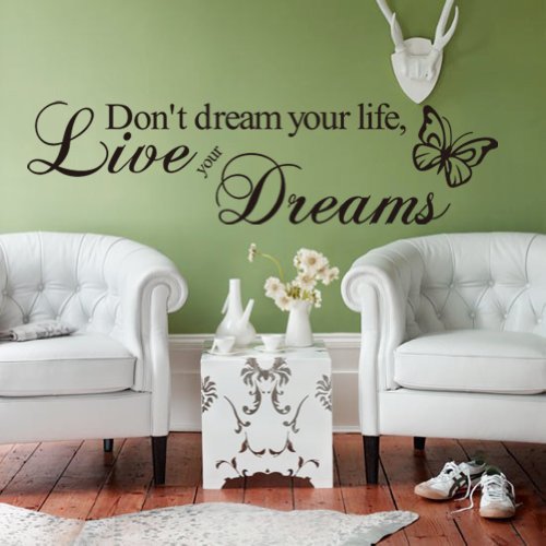 Himanjie - Adhesivo decorativo para pared, diseño con texto en inglés Himanjie - Adhesivo decorativo para pared, diseño con texto en inglés