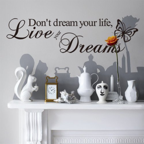 Himanjie - Adhesivo decorativo para pared, diseño con texto en inglés Himanjie - Adhesivo decorativo para pared, diseño con texto en inglés