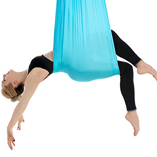 Himifuture - Hamaca voladora de Yoga, 5 m de Largo, 3 m de Ancho, con mosquetón y Cadena de Margaritas para Yoga, Pilates antigravedad Himifuture - Hamaca voladora de Yoga, 5 m de Largo, 3 m de Ancho, con mosquetón y Cadena de Margaritas para Yoga, Pilates antigravedad