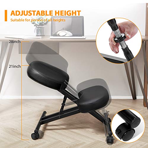 Himimi Silla ergonómica de rodillas, Taburete para la Rodilla, para Mejorar la Postura, Ajustable, para casa y Oficina Himimi Silla ergonómica de rodillas, Taburete para la Rodilla, para Mejorar la Postura, Ajustable, para casa y Oficina