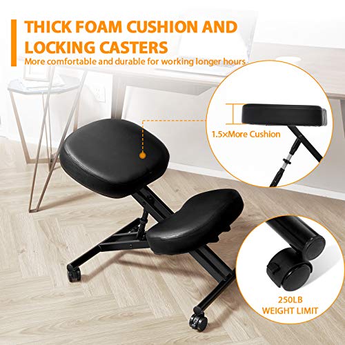 Himimi Silla ergonómica de rodillas, Taburete para la Rodilla, para Mejorar la Postura, Ajustable, para casa y Oficina Himimi Silla ergonómica de rodillas, Taburete para la Rodilla, para Mejorar la Postura, Ajustable, para casa y Oficina