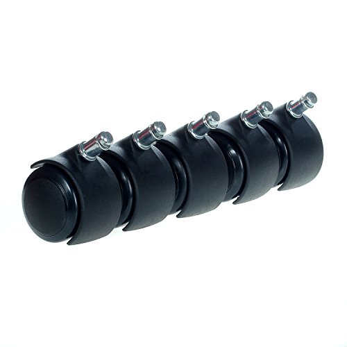 HIMRY KXD3200 – Ruedas para Silla de Oficina, 5 Unidades, para parqué, 11 mm, para Suelos Duros, Color Negro