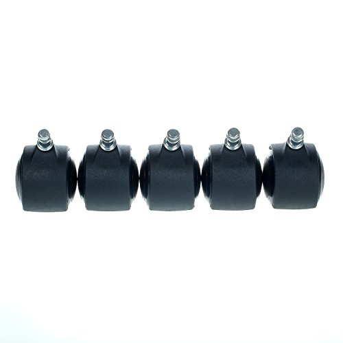 HIMRY KXD3200 – Ruedas para Silla de Oficina, 5 Unidades, para parqué, 11 mm, para Suelos Duros, Color Negro HIMRY KXD3200 – Ruedas para Silla de Oficina, 5 Unidades, para parqué, 11 mm, para Suelos Duros, Color Negro