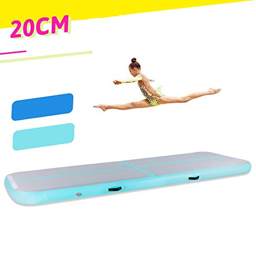 HIRAM Colchoneta para Volteretas 500 x 100 x 20 cm Colchoneta de Gimnasia Inflable Tumbling Mat Gimnasia para Gimnasio/Yoga/Entrenamiento/Tumbado/Parque/Uso Doméstico (500 x 100 x 20 cm)