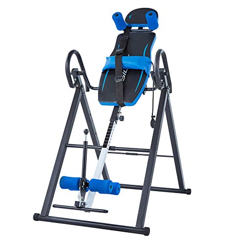 HIRAM Tabla de Inversión por Gravedad Mesa de Inversion con Soporte Lumbar y Tobillo para Espalda Banco de Inversión Plegable para Ejercicios en Gimnasio en Hogar Alivio del Dolor de Espalda (Azul) HIRAM Tabla de Inversión por Gravedad Mesa de Inversion con Soporte Lumbar y Tobillo para Espalda Banco de Inversión Plegable para Ejercicios en Gimnasio en Hogar Alivio del Dolor de Espalda (Azul)