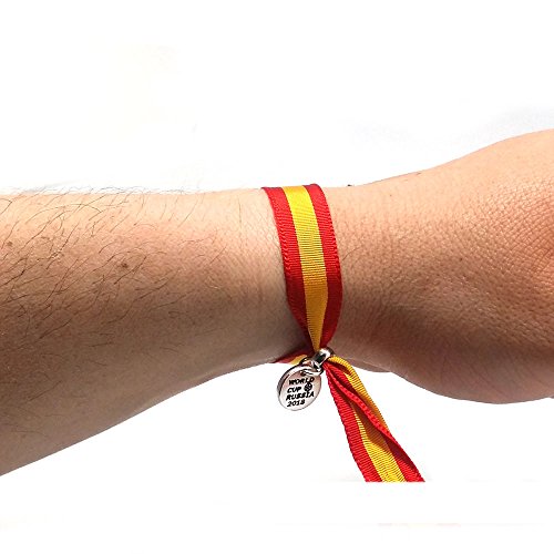 Hispania Colors Pulsera de Bandera de España (Bandera), de Tela Ultra Resistente y Lavable, de tamaño XXL Ajustable Mediante Corte a Todos los tamaños.