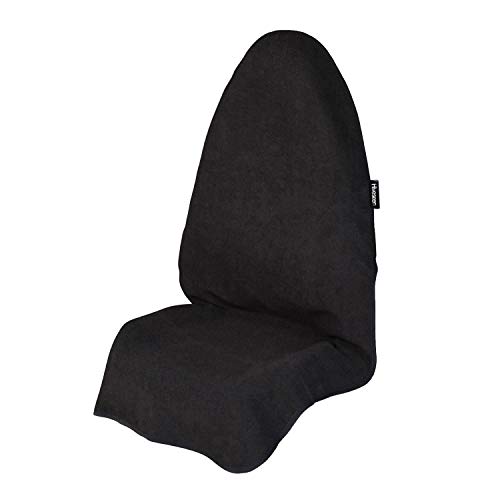 Hiveseen Funda de Asiento Coche Delanteros Universal, Toalla Microfibra 100% Impermeable, Antideslizante y Sudor Absorbente Súper, Lavable a máquina, Protectora Cubierta Silla Auto para Fitness(Negro)