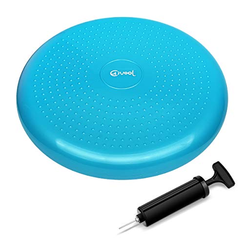 Hivool Cojín de Equilibrio, Disco de Equilibrio para Fitness, Yoga, Ejercicios de Espalda, Fisioterapia Asiento inquieto para Silla de Oficina, Aula con Bomba y Guía (Negro y Azul) Hivool Cojín de Equilibrio, Disco de Equilibrio para Fitness, Yoga, Ejercicios de Espalda, Fisioterapia Asiento inquieto para Silla de Oficina, Aula con Bomba y Guía (Negro y Azul)