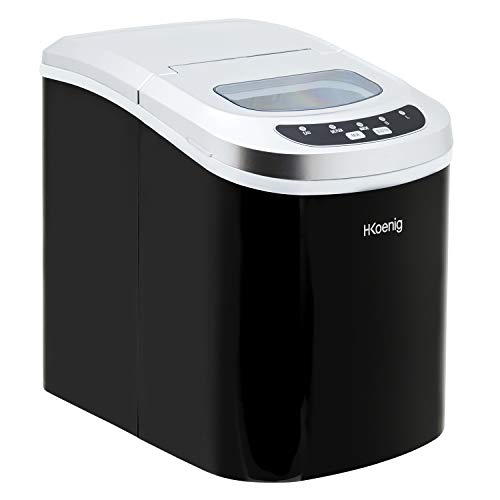 H.Koenig KB12 Máquina silenciosa para Hacer Hielo, 100 W, Capacidad 12 kg, Entre 6 y 13 Minutos, 2 Tamaños de Cubitos, Negro, Plástico, 90 W, Acero Inoxidable H.Koenig KB12 Máquina silenciosa para Hacer Hielo, 100 W, Capacidad 12 kg, Entre 6 y 13 Minutos, 2 Tamaños de Cubitos, Negro, Plástico, 90 W, Acero Inoxidable