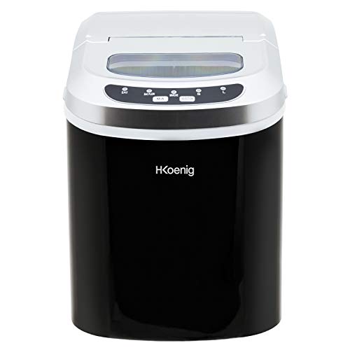 H.Koenig KB12 Máquina silenciosa para Hacer Hielo, 100 W, Capacidad 12 kg, Entre 6 y 13 Minutos, 2 Tamaños de Cubitos, Negro, Plástico, 90 W, Acero Inoxidable H.Koenig KB12 Máquina silenciosa para Hacer Hielo, 100 W, Capacidad 12 kg, Entre 6 y 13 Minutos, 2 Tamaños de Cubitos, Negro, Plástico, 90 W, Acero Inoxidable