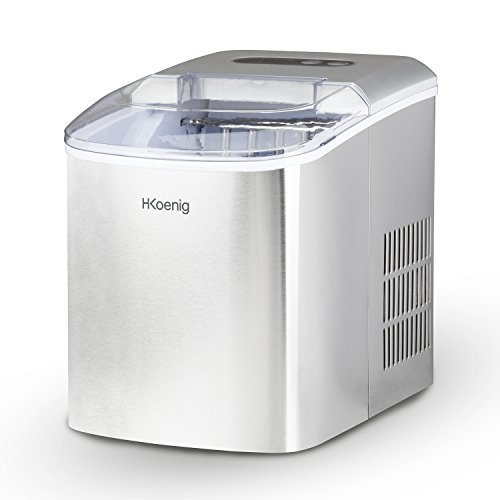 H.Koenig KB14 Máquina de Hacer Hielo, Potencia 120 W, Diaria 12 Kg, Ciclo Producción 10/13 Min, 2 Tamaños Cubitos, Capacidad Bandeja de Agua 2,1 L, Pantalla LCD, Acero Inoxidable, Gris H.Koenig KB14 Máquina de Hacer Hielo, Potencia 120 W, Diaria 12 Kg, Ciclo Producción 10/13 Min, 2 Tamaños Cubitos, Capacidad Bandeja de Agua 2,1 L, Pantalla LCD, Acero Inoxidable, Gris