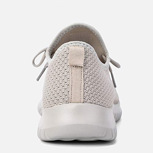 HKR Zapatillas de deporte para mujer, transpirables, ligeras, para el tiempo libre, para correr, ir en la calle, para actividades al aire libre, correr, gimnasio, fitness, color Marfil, talla 36 EU