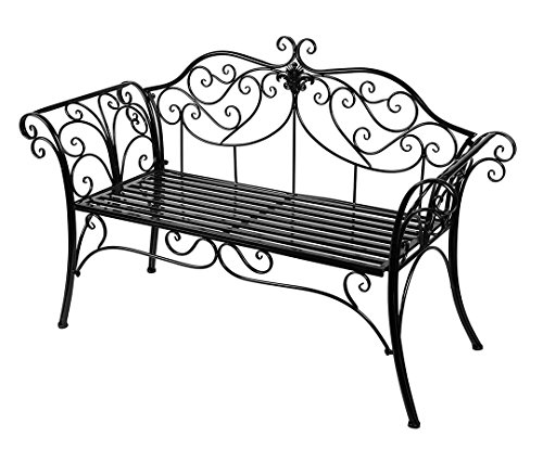 hlc Banco de jardín de Hierro Forjado, Inoxidable y Plegable- Color Negro, Elegir, 133 * 49 * 90cm hlc Banco de jardín de Hierro Forjado, Inoxidable y Plegable- Color Negro, Elegir, 133 * 49 * 90cm