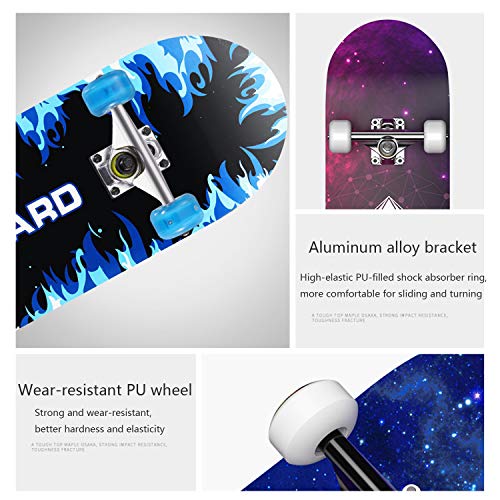 HLKJGS MonopatíN Completo De 31"MonopatíN De Arce Deformado con Llama Azul Longboard para Exteriores 8 Capas MonopatíN Profesional De Madera De Arce HLKJGS MonopatíN Completo De 31"MonopatíN De Arce Deformado con Llama Azul Longboard para Exteriores 8 Capas MonopatíN Profesional De Madera De Arce