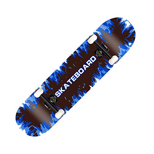 HLKJGS MonopatíN Completo De 31"MonopatíN De Arce Deformado con Llama Azul Longboard para Exteriores 8 Capas MonopatíN Profesional De Madera De Arce HLKJGS MonopatíN Completo De 31"MonopatíN De Arce Deformado con Llama Azul Longboard para Exteriores 8 Capas MonopatíN Profesional De Madera De Arce