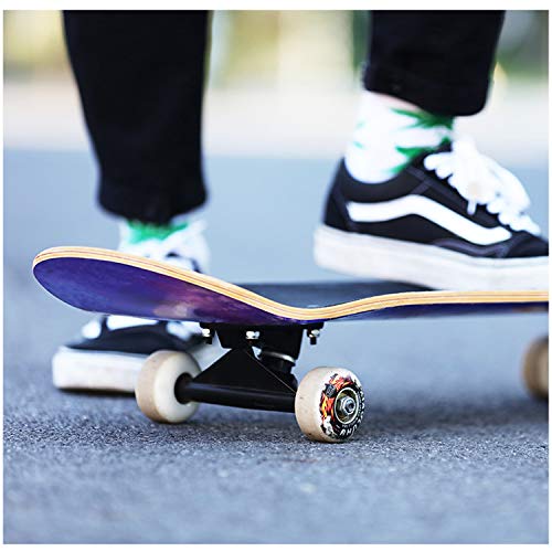 HLKJGS MonopatíN Completo De 31"MonopatíN De Arce Deformado con Llama Azul Longboard para Exteriores 8 Capas MonopatíN Profesional De Madera De Arce HLKJGS MonopatíN Completo De 31"MonopatíN De Arce Deformado con Llama Azul Longboard para Exteriores 8 Capas MonopatíN Profesional De Madera De Arce