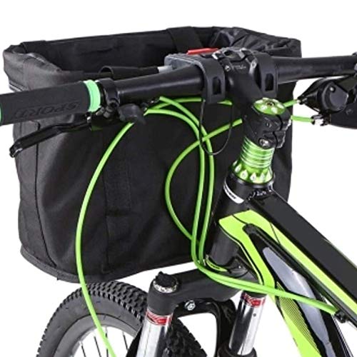 HLONGG Bicicleta Bolsa Marco De Cesta De La Bicicleta De La Bicicleta Multifuncional Bolsa De Manillar Mascota Coche Impermeable Y Desmontable Cesta Delantera,Negro
