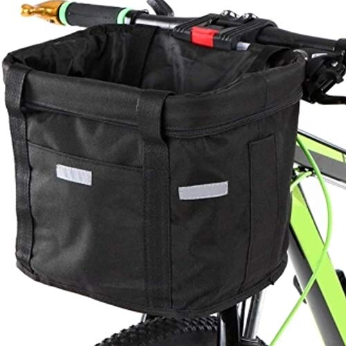 HLONGG Bicicleta Bolsa Marco De Cesta De La Bicicleta De La Bicicleta Multifuncional Bolsa De Manillar Mascota Coche Impermeable Y Desmontable Cesta Delantera,Negro