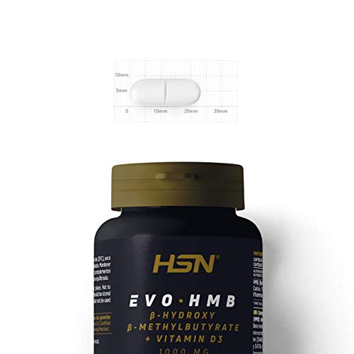 HMB de HSN Sports | Evohmb 1000 mg | Con Vitamina D | Anticatabólico, Ayuda a Ganar Masa Muscular, Recuperador, Ideal para Dieta de Definición | Vegano, Sin Gluten, Sin Lactosa, 120 tabletas