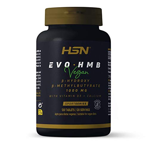 HMB de HSN Sports | Evohmb 1000 mg | Con Vitamina D | Anticatabólico, Ayuda a Ganar Masa Muscular, Recuperador, Ideal para Dieta de Definición | Vegano, Sin Gluten, Sin Lactosa, 120 tabletas