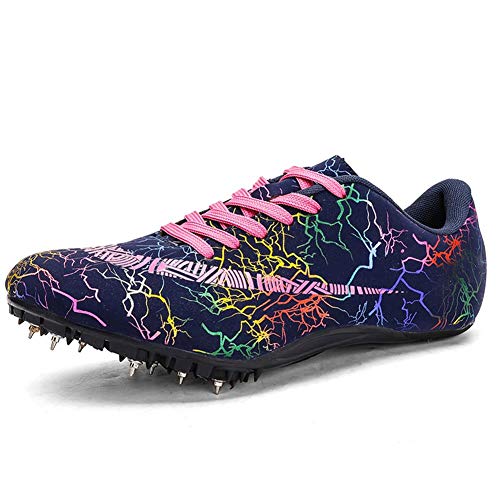 HMZ 35-45 Zapatos De La Pista Spikes Para Los Zapatos De Atletismo Hombres Mujeres Pico De Los Zapatos Corrientes De Las Zapatillas De Deporte Unisex De Campo Masculino Femenino,Púrpura,37