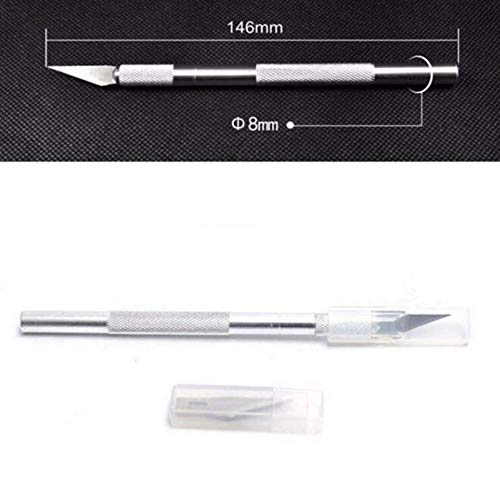 Hobby Knife Juego de cuchillos artesanales de precisión de acero inoxidable para bricolaje Trabajo de arte - 2 asas y 60 hojas de repuesto con estuche (2+20-2) Hobby Knife Juego de cuchillos artesanales de precisión de acero inoxidable para bricolaje Trabajo de arte - 2 asas y 60 hojas de repuesto con estuche (2+20-2)
