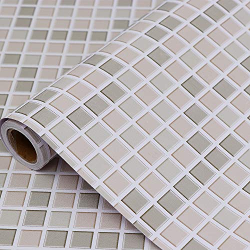 Hode Mosaico Papel Adhesivo para Azulejos Cocina 40X300cm Impermeable Papel Pintado Autoadhesivo Baño Cocina Marrón Claro Vinilo Decorativos Hode Mosaico Papel Adhesivo para Azulejos Cocina 40X300cm Impermeable Papel Pintado Autoadhesivo Baño Cocina Marrón Claro Vinilo Decorativos