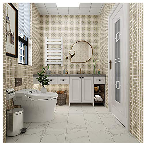 Hode Mosaico Papel Adhesivo para Azulejos Cocina 40X300cm Impermeable Papel Pintado Autoadhesivo Baño Cocina Marrón Claro Vinilo Decorativos