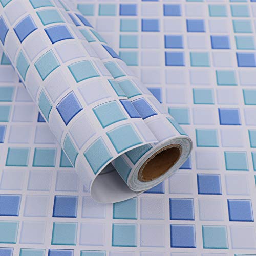 Hode Mosaico Vinilo Decorativos Adhesivo para Azulejos Cocina 40X300cm Impermeable Papel Pintado Autoadhesivo Baño Azul Hode Mosaico Vinilo Decorativos Adhesivo para Azulejos Cocina 40X300cm Impermeable Papel Pintado Autoadhesivo Baño Azul