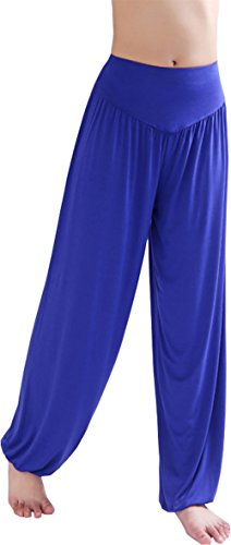 Hoerev Pantalón ancho de Yoga, tejido elástico muy suave - Azul - Hoerev Pantalón ancho de Yoga, tejido elástico muy suave - Azul -