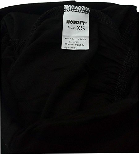 Hoerev Pantalón ancho de Yoga, tejido elástico muy suave, Negro