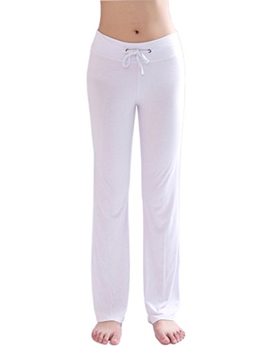 Hoerev - Pantalones para Mujer, Color Blanco, Talla Small