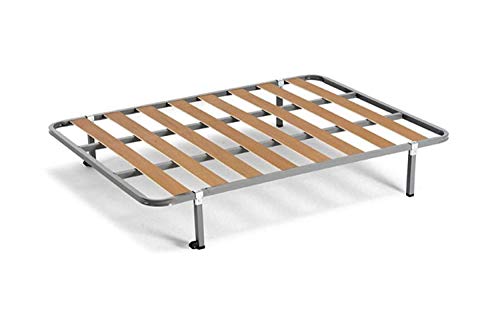 HOGAR24 ES Cama Completa - Colchón Viscobrown Reversible + Somier Basic + 4 Patas + Almohada Fibra, 90x190 HOGAR24 ES Cama Completa - Colchón Viscobrown Reversible + Somier Basic + 4 Patas + Almohada Fibra, 90x190