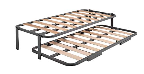 HOGAR24 ES Cama Nido Metálica Reforzada + 2 Colchones Viscoelasticos Viscobrown + 2 Almohadas De Fibra Resinada, 90x190 cm HOGAR24 ES Cama Nido Metálica Reforzada + 2 Colchones Viscoelasticos Viscobrown + 2 Almohadas De Fibra Resinada, 90x190 cm